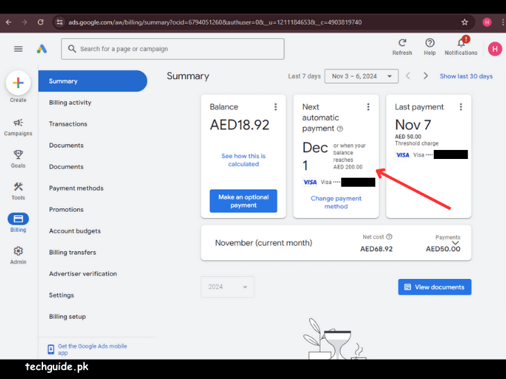 google ads spending threshold